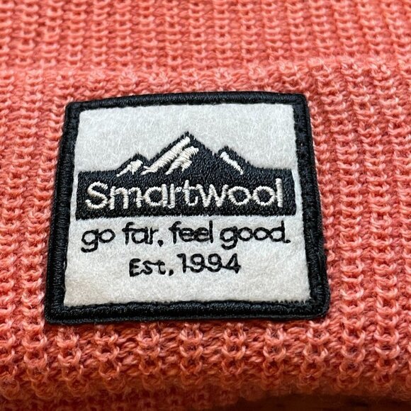 NWT Smartwool Kid's Patch Double Layer Wool Knit Beanie Cap Wild Salmon L/XL - Picture 3 of 7